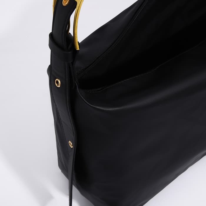 Сумка женская багет на молнии, 32×14×22 см, чёрная