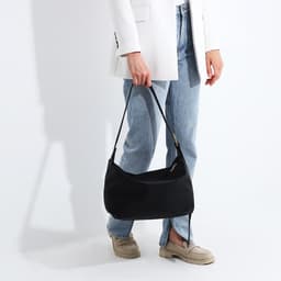 Сумка женская багет на молнии, 32×14×22 см, чёрная