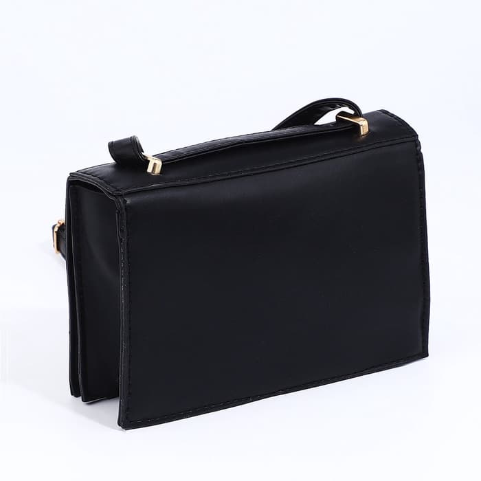 Сумка женская мессенджер на магнитах, 19×5×13 см, чёрная