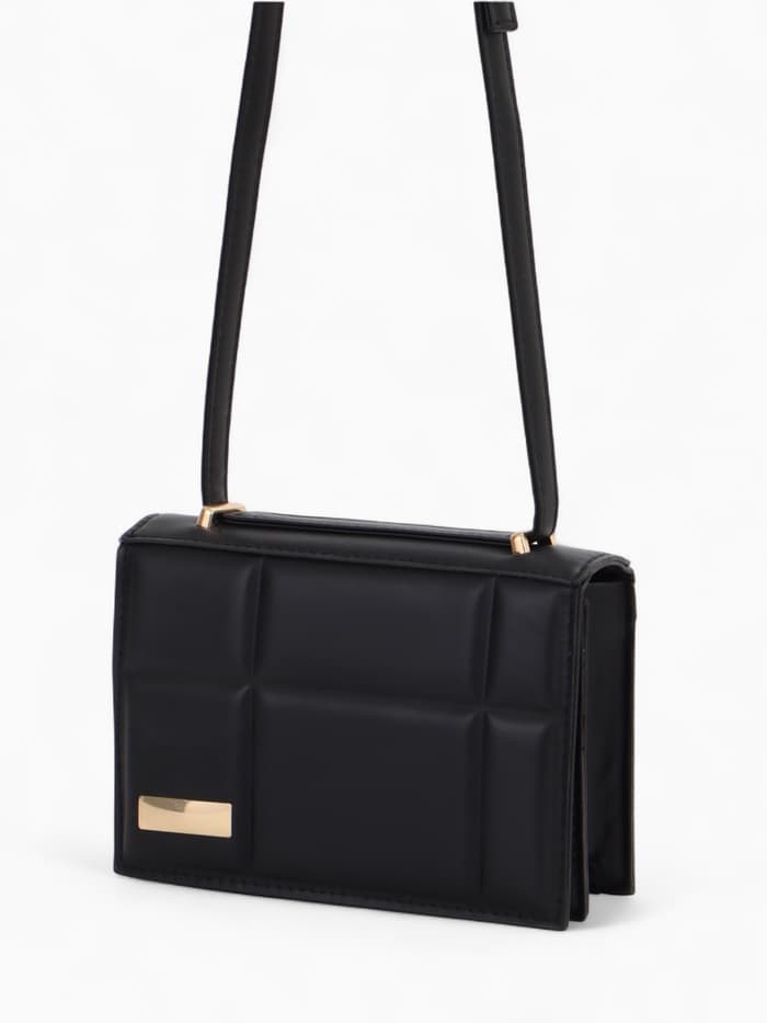Сумка женская мессенджер на магнитах, 19×5×13 см, чёрная