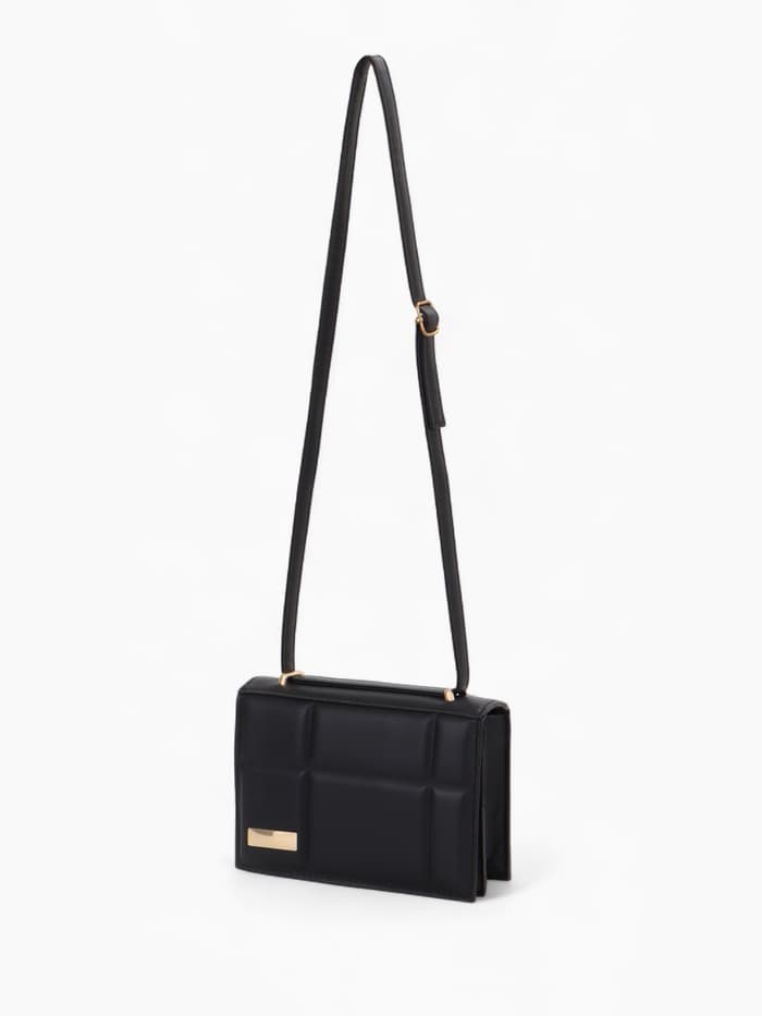 Сумка женская мессенджер на магнитах, 19×5×13 см, чёрная