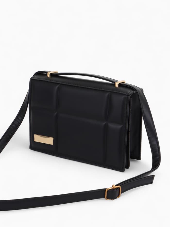 Сумка женская мессенджер на магнитах, 19×5×13 см, чёрная