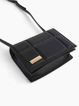 Сумка женская мессенджер на магнитах, 19×5×13 см, чёрная