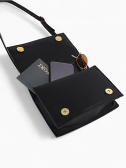 Сумка женская мессенджер на магнитах, 19×5×13 см, чёрная