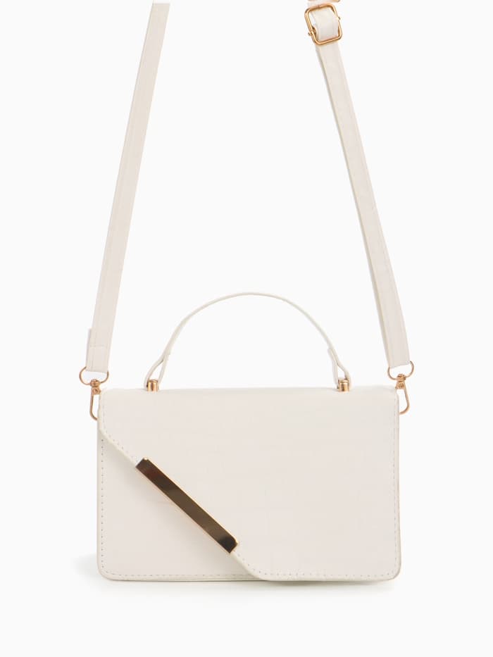 Сумка женская мессенджер на магнитах, 19×7.5×11.5 см, белая