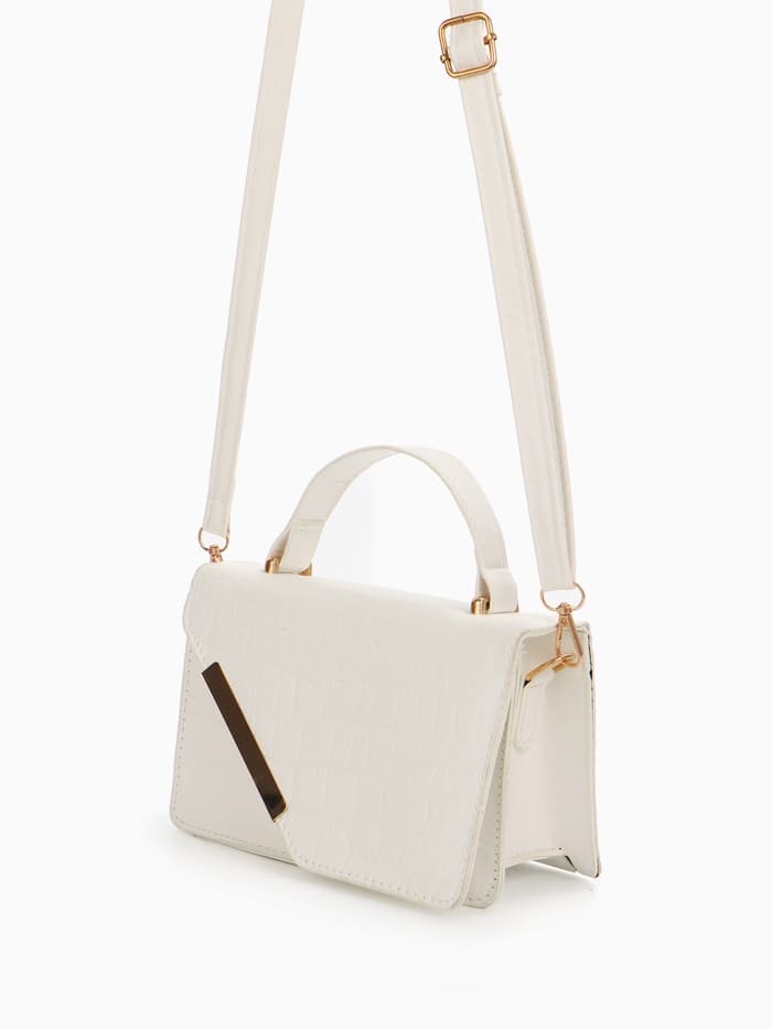 Сумка женская мессенджер на магнитах, 19×7.5×11.5 см, белая