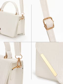 Сумка женская мессенджер на магнитах, 19×7.5×11.5 см, белая