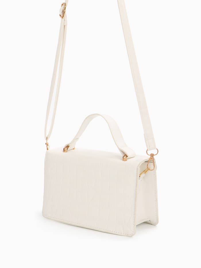 Сумка женская мессенджер на магнитах, 19×7.5×11.5 см, белая