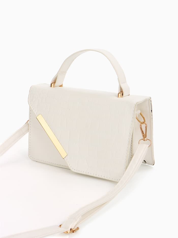 Сумка женская мессенджер на магнитах, 19×7.5×11.5 см, белая