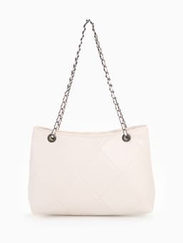 Сумка - шоппер женская на молнии, 29×8×20 см, белая