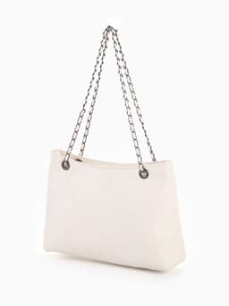 Сумка - шоппер женская на молнии, 29×8×20 см, белая