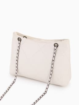 Сумка - шоппер женская на молнии, 29×8×20 см, белая