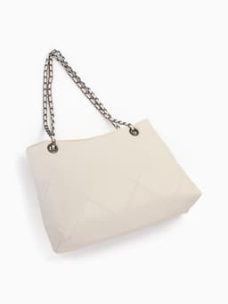 Сумка - шоппер женская на молнии, 29×8×20 см, белая