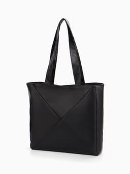 Сумка-шопер женская на молнии, размер 39×9×30 см, однотонная, чёрная