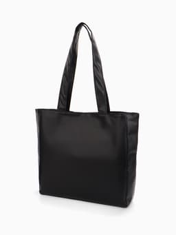 Сумка-шопер женская на молнии, размер 39×9×30 см, однотонная, чёрная