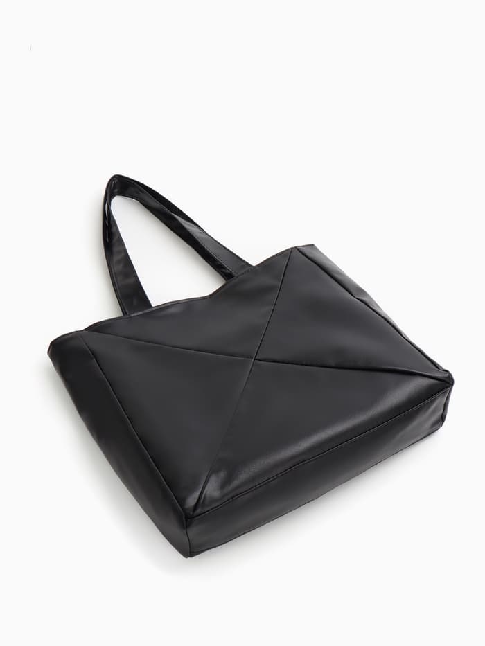 Сумка-шопер женская на молнии, размер 39×9×30 см, однотонная, чёрная