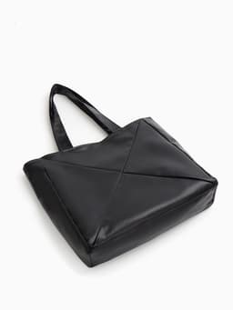 Сумка-шопер женская на молнии, размер 39×9×30 см, однотонная, чёрная