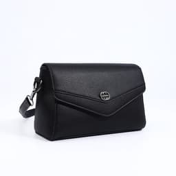 Сумка женская мессенджер на магните, 24×10×15 см, чёрная