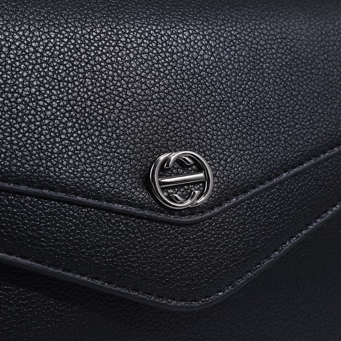 Сумка женская мессенджер на магните, 24×10×15 см, чёрная