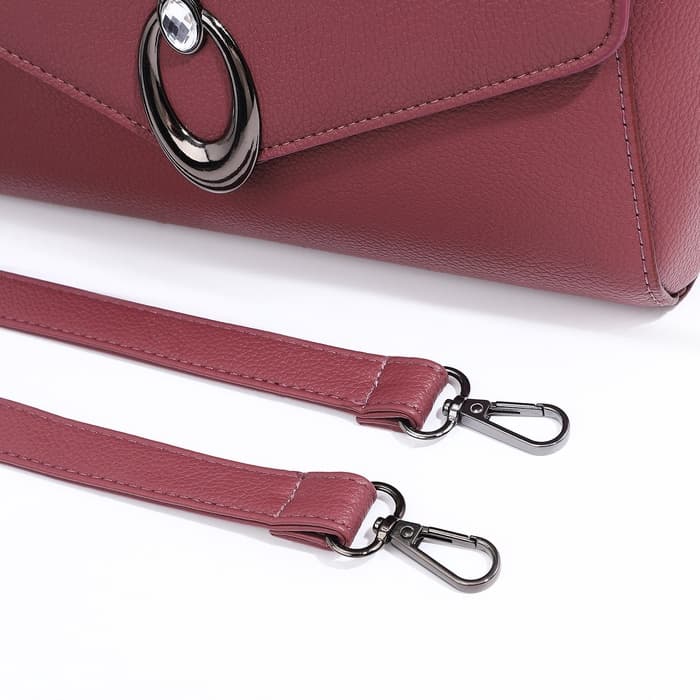 Сумка женская мессенджер на магните, 24×10×15 см, однотонная, розовая