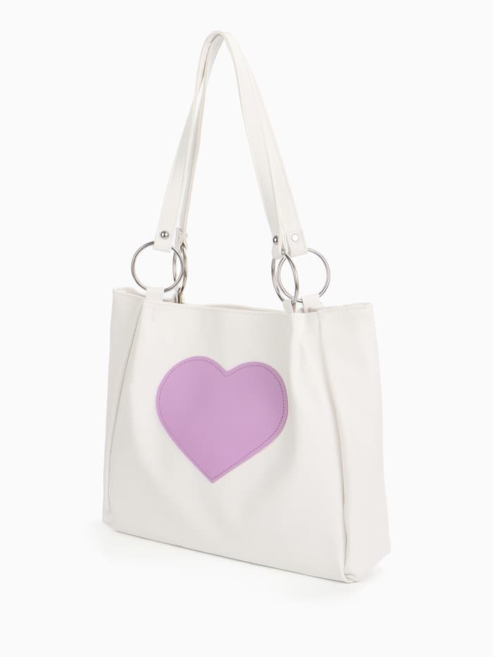 Сумка - шоппер женская на магнитной кнопке, 30×9×25 см, белая