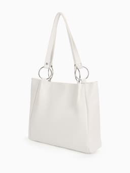 Сумка - шоппер женская на магнитной кнопке, 30×9×25 см, белая