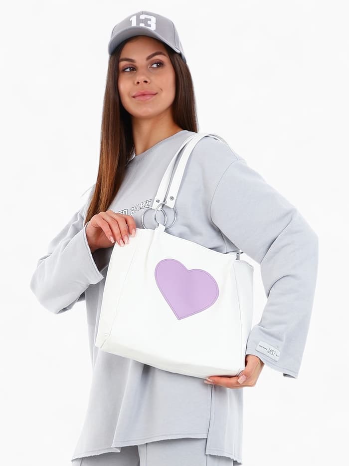 Сумка - шоппер женская на магнитной кнопке, 30×9×25 см, белая