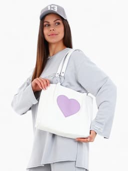 Сумка - шоппер женская на магнитной кнопке, 30×9×25 см, белая