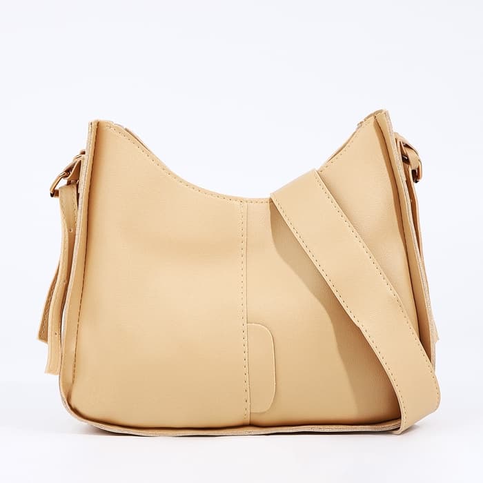 Сумка женская кросс-боди на молнии, 25.5×8×20 см, бежевая