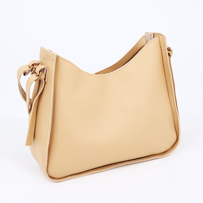 Сумка женская кросс-боди на молнии, 25.5×8×20 см, бежевая