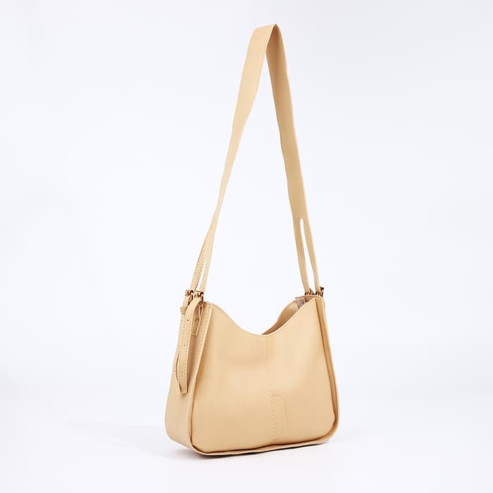 Сумка женская кросс-боди на молнии, 25.5×8×20 см, бежевая