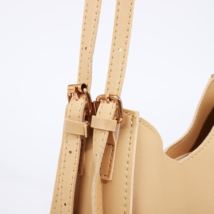 Сумка женская кросс-боди на молнии, 25.5×8×20 см, бежевая