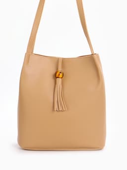 Сумка - мешок женская на магните, 25×10×26 см, бежевая