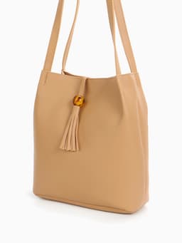 Сумка - мешок женская на магните, 25×10×26 см, бежевая