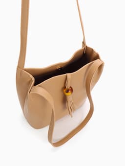 Сумка - мешок женская на магните, 25×10×26 см, бежевая