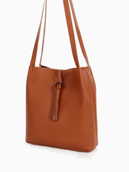 Сумка - мешок женская на магните, 25×10×26 см, коричневая