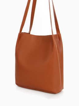 Сумка - мешок женская на магните, 25×10×26 см, коричневая