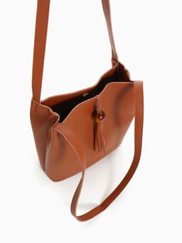 Сумка - мешок женская на магните, 25×10×26 см, коричневая