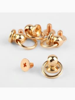 Кобурный винт d=6/8×9 мм, с кольцом d=10 мм, 4 шт., цвет золотой