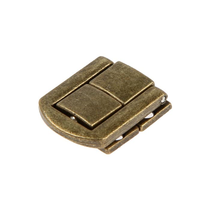 Замок-защелка на ящик ZM01, 2.5×2 см, цвет бронза