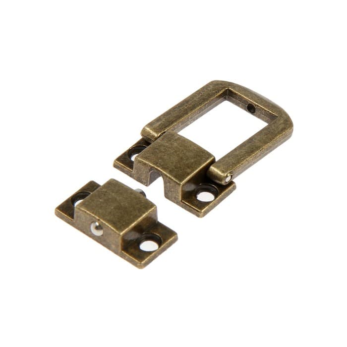 Замок-защелка на ящик ZM01, 2.5×2 см, цвет бронза