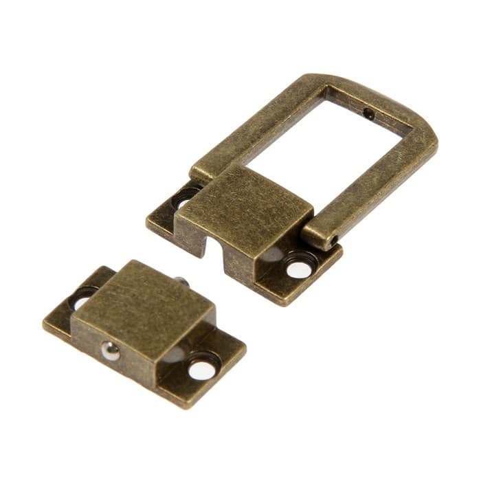 Замок-защелка на ящик ZM01, 3.2×2.5 см, цвет бронза