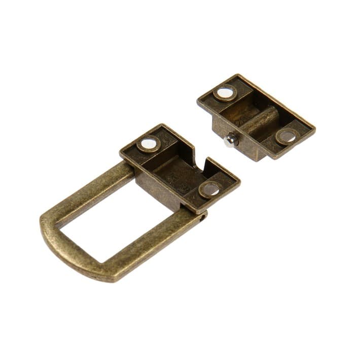 Замок-защелка на ящик ZM01, 3.2×2.5 см, цвет бронза