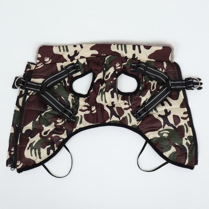 Куртка для собак со шлейкой, размер 5XL, камуфляжная