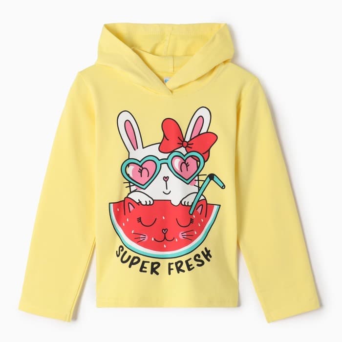 Худи для девочки, рост 92 см, жёлтая