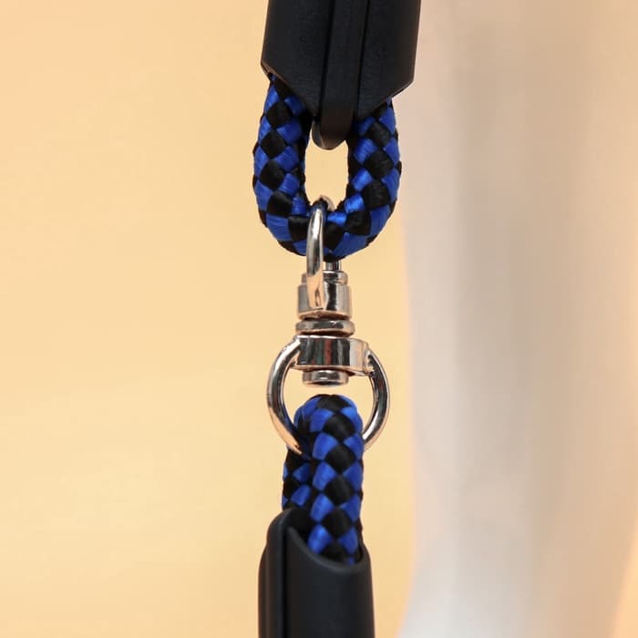 Ринговка для собак, 150×0.6 см, с вертлюгом, синяя, чёрная