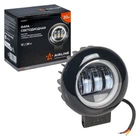 Фара светодиодная круглая Airline PRO, четкая световая граница, 30W, 115×145×65, 12/24V