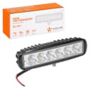 Фара светодиодная прямоугольная Airline, 6 LED, рассеянный свет, 18W, 157×42×40, 12/24V