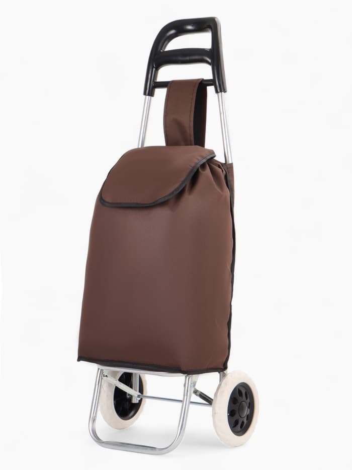 Сумка-тележка хозяйственная на шнуре, 28×18×94 см, коричневая
