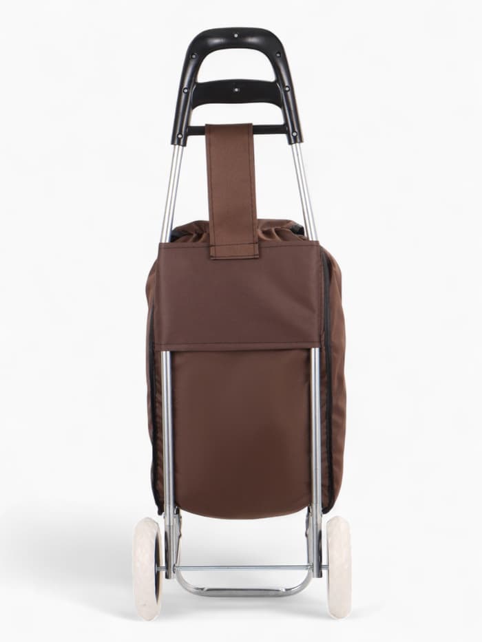 Сумка-тележка хозяйственная на шнуре, 28×18×94 см, коричневая